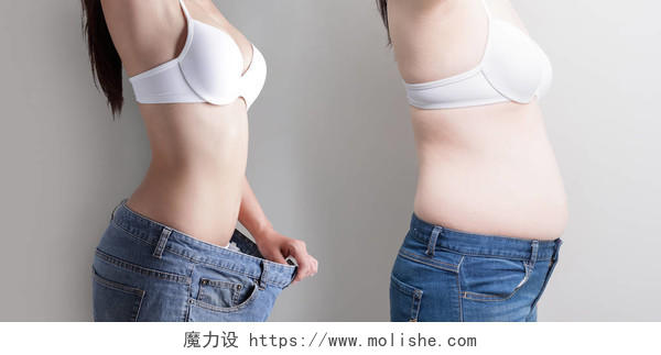 妇女减肥穿牛仔裤前后对比图美容瘦身瘦身对比美容减肥瘦身美容瘦身